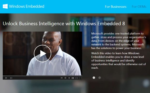 Site do Windows Embedded, lançamento da Microsoft para o mês de abril (Foto: Reprodução/Microsoft)