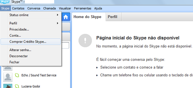 Comprar créditos no Skype é fundamental para realizar ligações (Foto: Thiago Barros/TechTudo)