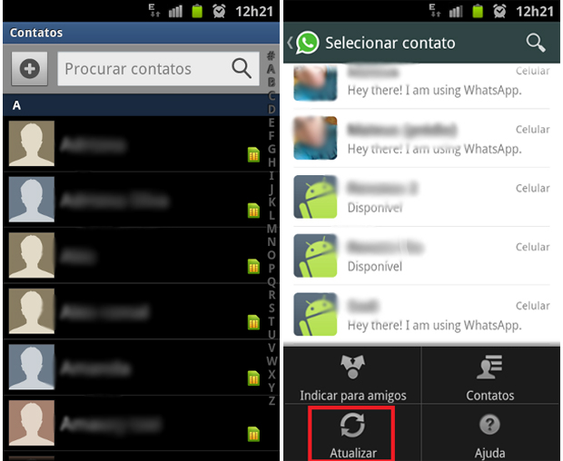 WhatsApp sincroniza contatos com a lista telefônica do smartphone (Foto: Thiago Bittencourt/TechTudo)