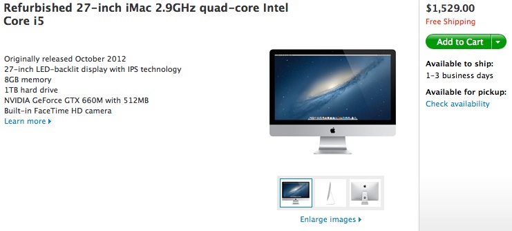 iMacs remodelados estão à venda no site da Apple (Foto: Reprodução/MacRumors)