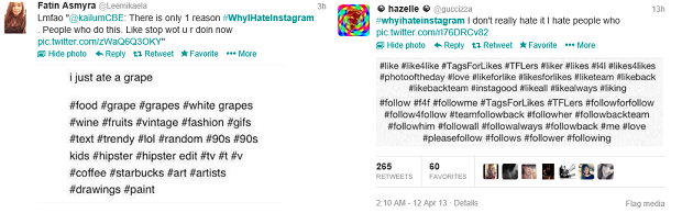 Hashtags irritam muitos usuários do Instagram (Foto: Reprodução Twitter)