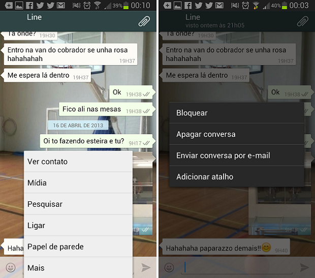 Processo de apagar conversa no WhatsApp é no próprio chat (Foto: Reprodução/Thiago Barros)