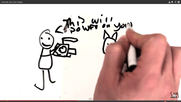 Frame do video de Sam Pepper, o primeiro "Draw my life" (Foto: Reprodução)