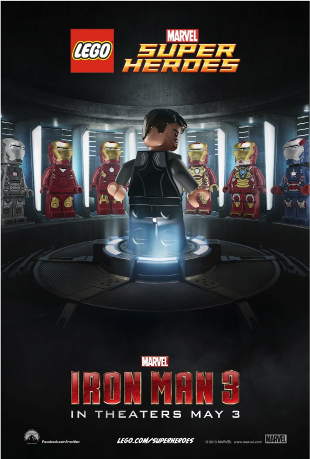Homem de Ferro recriado com Lego faz pose no pôster do filme  (Foto: Divulgação)