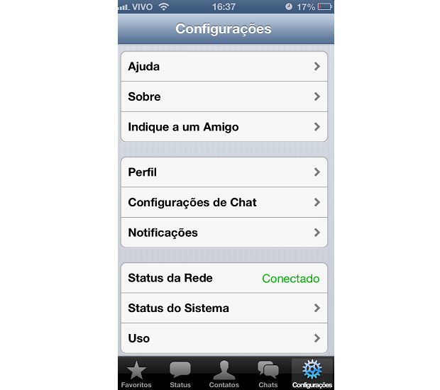 Na aba configurações, selecione "Configurações de Chat" (Foto: Reprodução/Thiago Barros)
