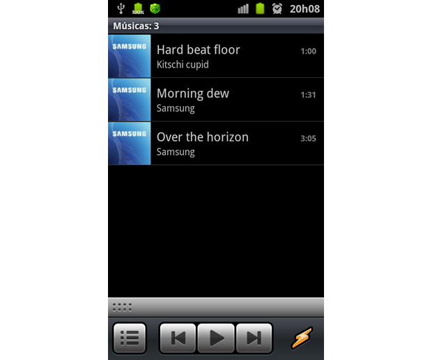 Winamp exibe as músicas transferidas do computador para o Android (Foto: Thiago Bittencourt/TechTudo)