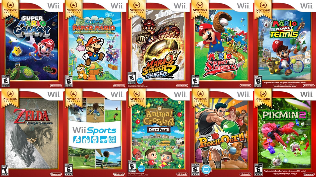 Alguns dos jogos da linha Nintendo Selects, para o Wii (Foto: Divulgação)