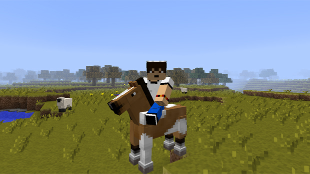 Cavalos são a maior novidade da atualização 1.6 de Minecraft (Foto: Destructoid)