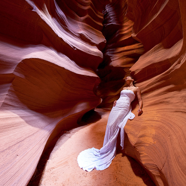 Belíssima fotografia de Jennifer no Antelope Canyon, Arizona (Foto: Reprodução)