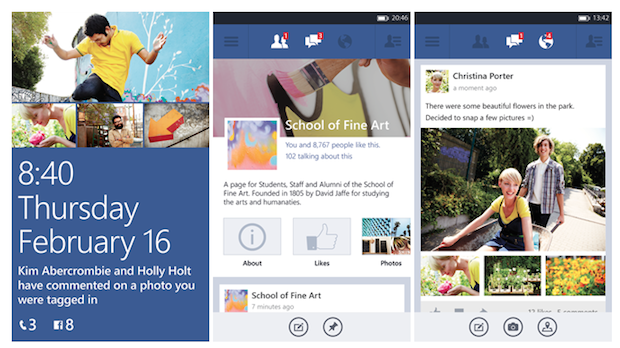 Facebook para Windows Phone está de visual novo (Foto: Divulgação/Microsoft)