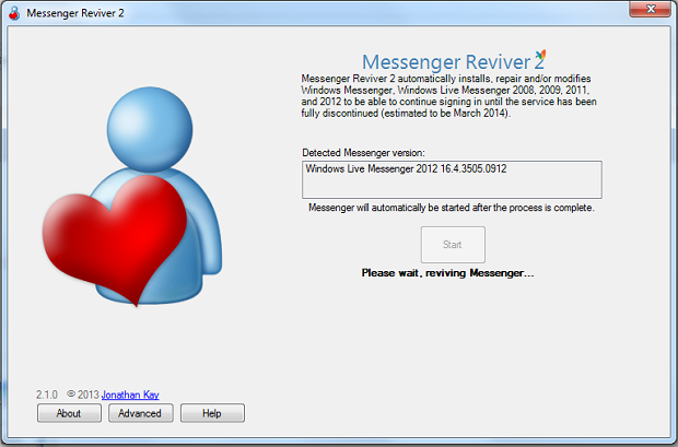 Messenger Reviver preparando o Messenger para você usar (Foto: Reprodução/Edivaldo Brito)