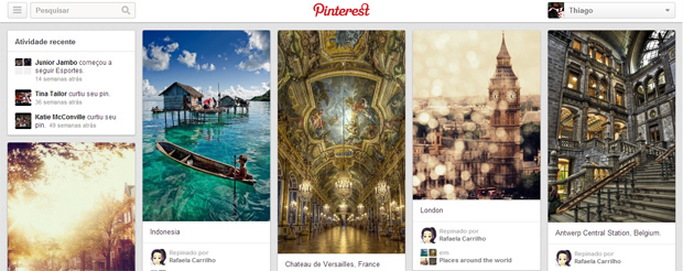 No Pinterest, é fácil compartilhar qualquer pin no Twitter e Facebook (Foto: Reprodução/Thiago Barros)