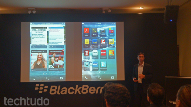 BlackBerry Z10 traz novo sistema operacional, com destaque para o BlackBerry Hub e Time Shift (Foto: Allan Melo/TechTudo)