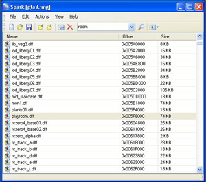 Arquivo .txd e .dff no Spark IMG Editor (Foto: Reprodução / TechTudo)