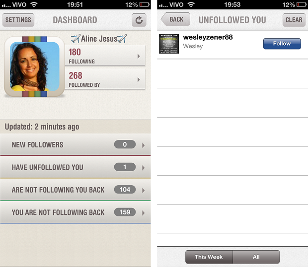 Com aplicativo InstaFollow você sabe quem deixou de te seguir no Instagram (Foto: Reprodução/Aline Jesus)
