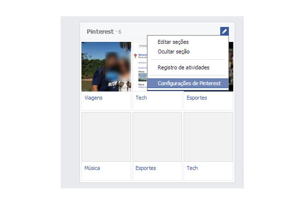 Editando as configurações de privacidade do Pinterest no Facebook (Foto: Reprodução/Thiago Barros)