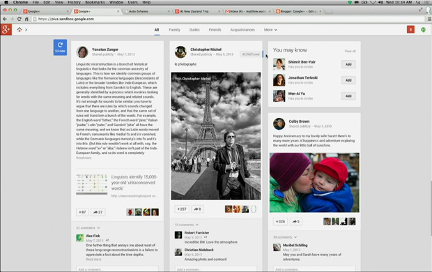 Nova interface do Google + (Foto: Reprodução/ YouTube)