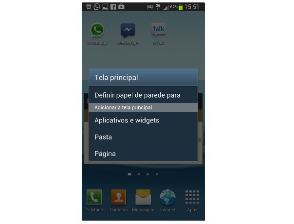 Android offers the option to add folders to the home screen of the system (Daniel Ribeiro / TechTudo)