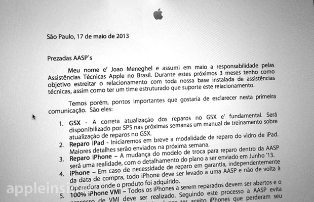 E-mail enviado às assistências da Apple confirmaria novas políticas de conserto da empresa (foto: Divulgação)