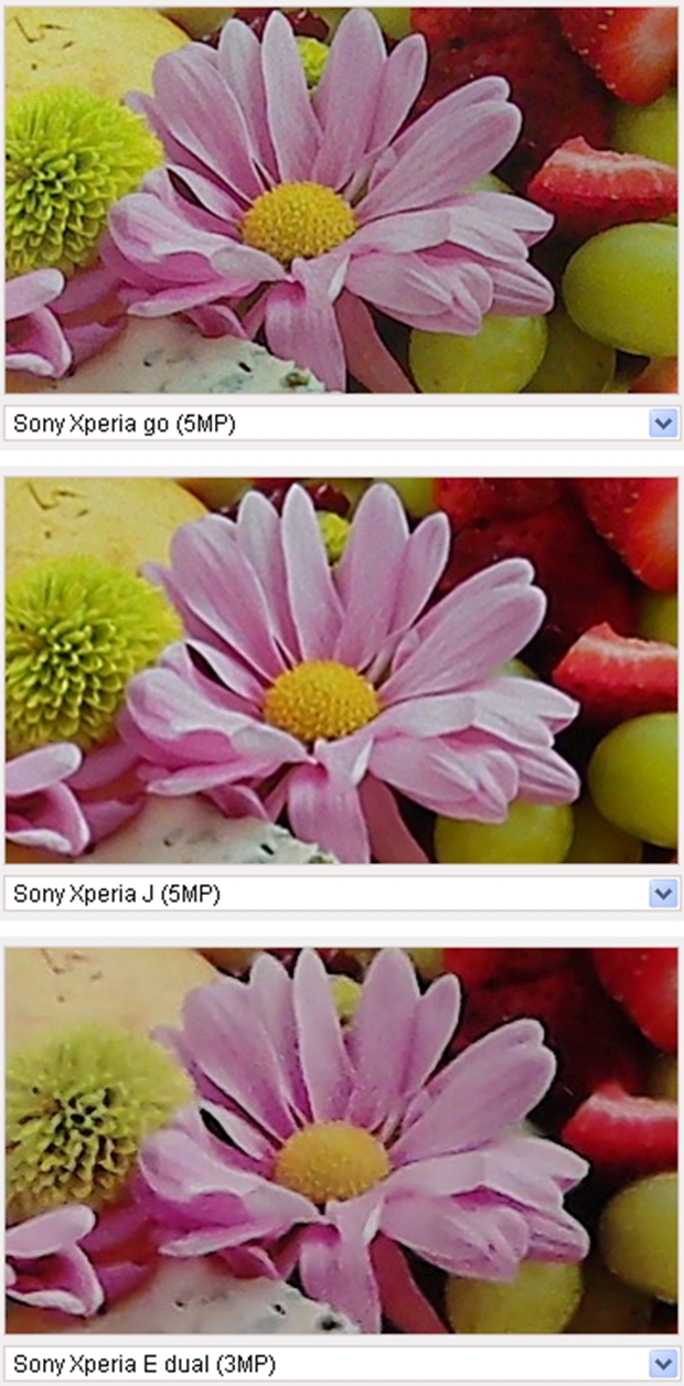As fotografias capturadas pelas câmeras do Xperia Go e do Xperia J são bem mais nítidas do que a fotografia capturada pela câmera do Xperia E Dual (Foto: Reprodução/GSM Arena)
