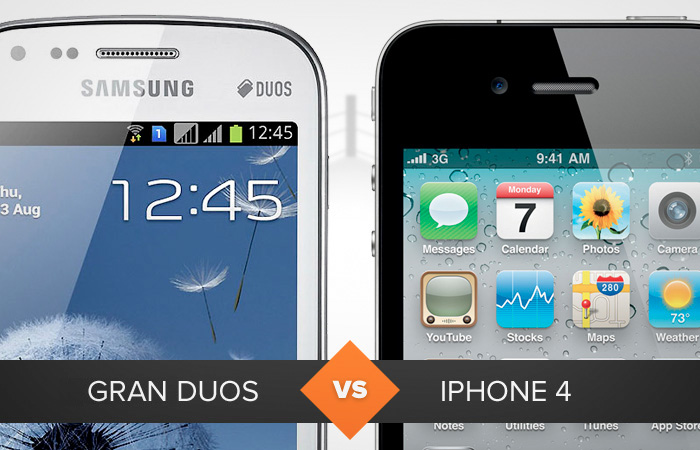 Galaxy Gran Duos ou iPhone 4: qual leva a melhor? O TechTudo analisa (Foto: Arte/TechTudo)