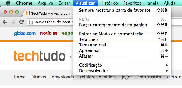 Chrome em português (Foto: Reprodução/Helito Bijora)