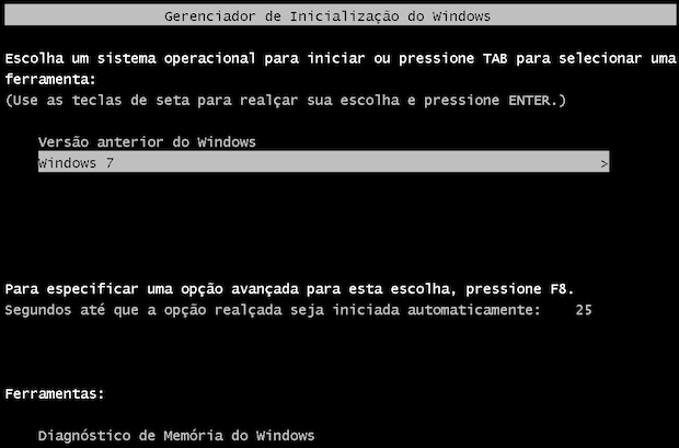 Dual boot entre Windows XP e 7 (Foto: Reprodução/Helito Bijora)