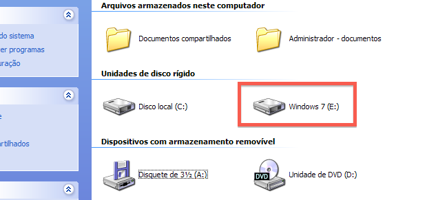 Nova unidade chamada Windows 7 (Foto: Reprodução/Helito Bijora)