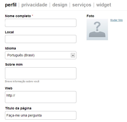 Editando perfil no Ask.fm (Foto: Reprodução/Carolina Ribeiro)
