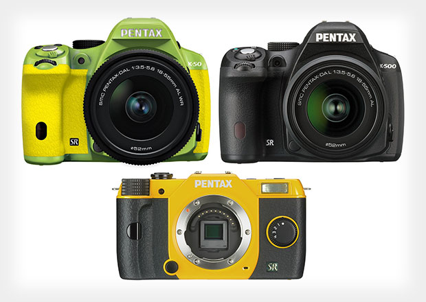 Os novos modelos da Pentax de 2013: K-50, K-500, e Q7 (Foto: Divulgação/ Pentax)