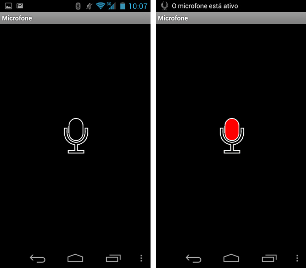 Microphone is extremely simple interface and icon indicates recording (Photo: Art / Handout)