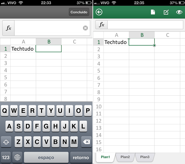 Excel móvel é bastante simples de usar (Foto: Reprodução/Thiago Barros) (Foto: Excel móvel é bastante simples de usar (Foto: Reprodução/Thiago Barros))