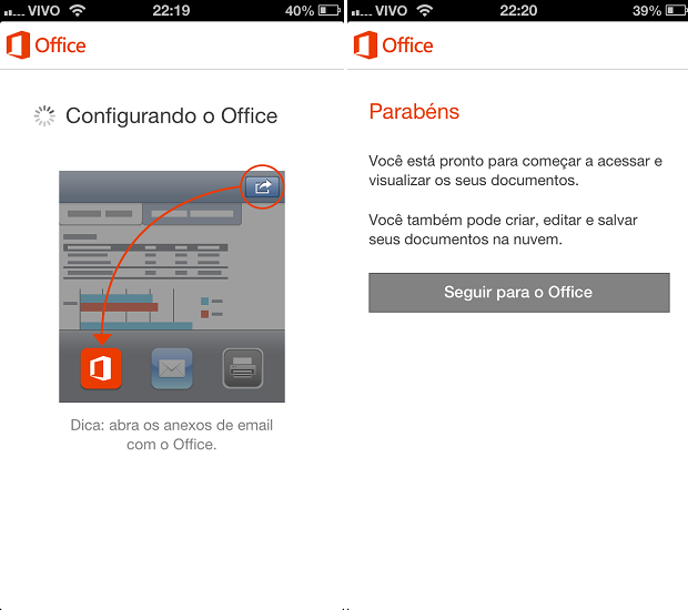 Office é carregado de maneira bem rápida no celular (Foto: Reprodução/Thiago Barros)