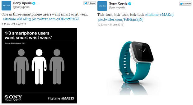 Sony postou teasers de relógio no Twitter (Foto: Reprodução/The Verge) (Foto: Sony postou teasers de relógio no Twitter (Foto: Reprodução/The Verge))