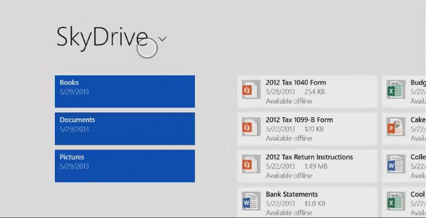 Mais interação com o Skydrive no Windows 8.1 (Foto: Reprodução/Microsoft)