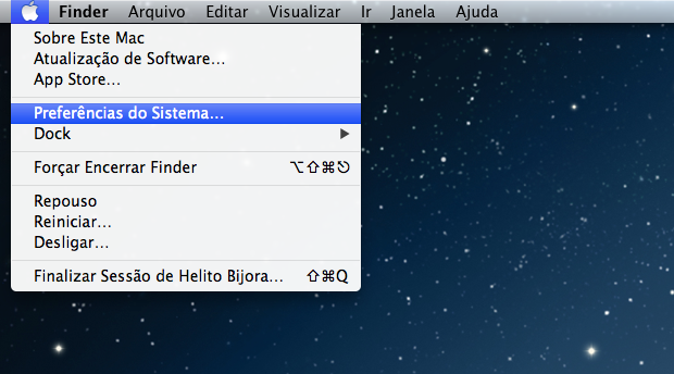 Abrindo configurações do Mac (Foto: Reprodução/Helito Bijora)