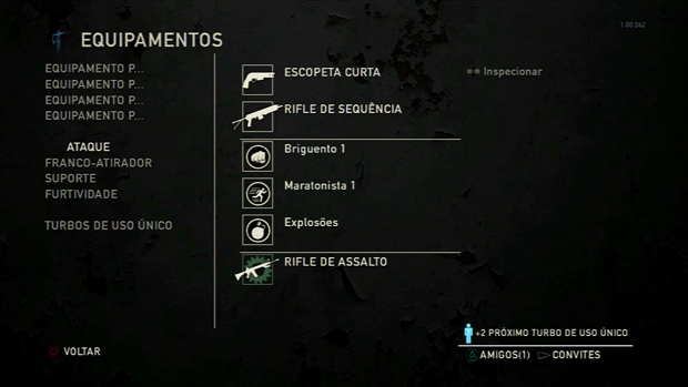 Menu de armas do multiplayer de The Last of Us. (Foto: Reprodução)