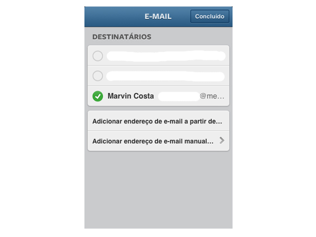 Adicione emails a opção de compartilhamento do Instagram (Foto: Reprodução/Marvin Costa)