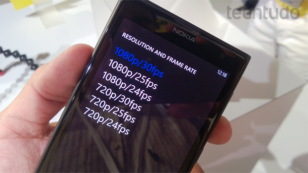 Resolução e taxa de FPS suportadas pelo Lumia 1020 (Foto: Allan Melo/TechTudo)