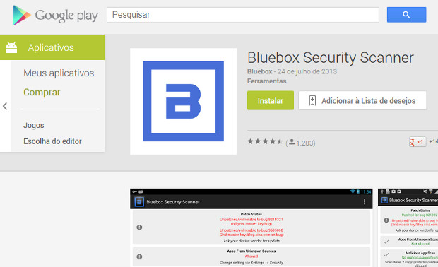 O primeiro passo é instalar o scanner de segurança Bluebox (Foto: Reprodução / Dario Coutinho)