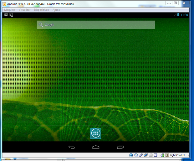 Android 4.3 sendo executado dentro do VirtualBox (Foto: Reprodução/Edivaldo Brito)