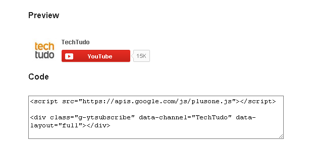 Como adicionar um botão de inscrição do YouTube no seu site ou blog (foto: Reprodução/João Kurtz)