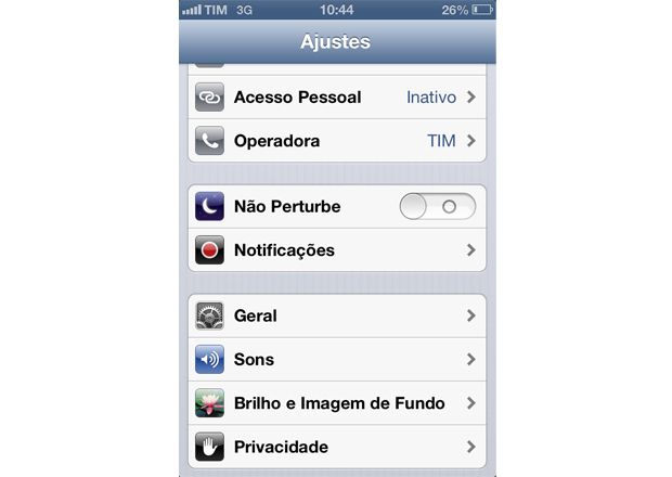 Acesse o menu "Ajustes" tocando no ícone na sua tela inicial (Foto: Reprodução/Lucas da Silva)