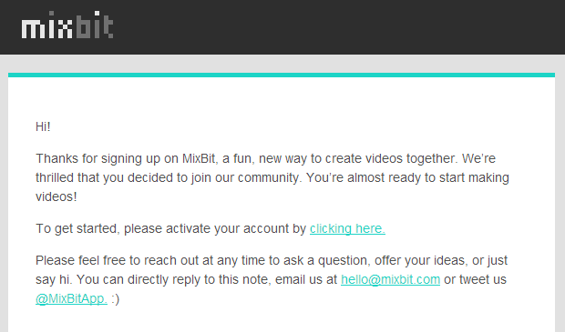 MixBit envia e-mail de confirmação para o usuário (Foto: Reprodução/Thiago Barros)