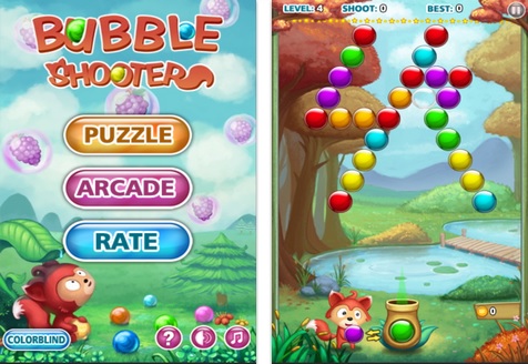 Bubble Shooter features two game modes (Reuters)