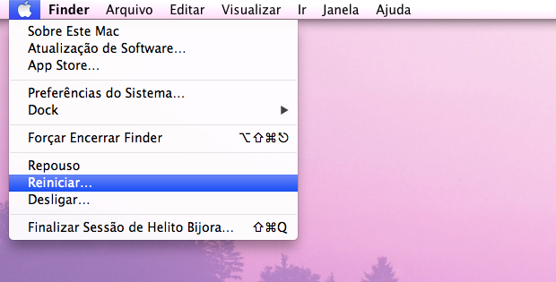 Reiniciando o Mac OS X (Foto: Reprodução/Helito Bijora)
