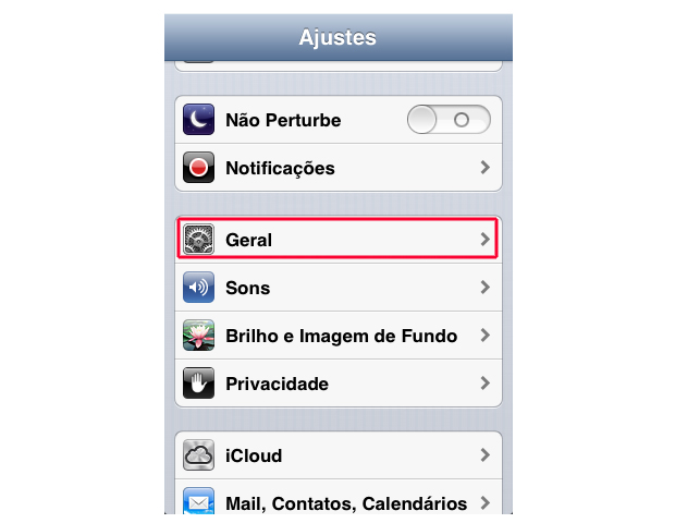 Acessando as configurações gerais do iOS (Foto: Reprodução/Marvin Costa)