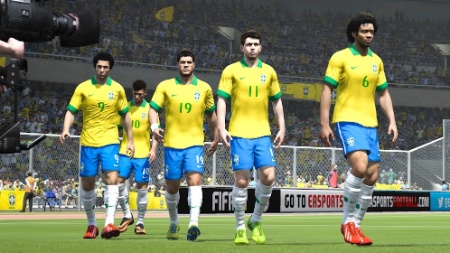 Uniforme da seleção brasileira aparece em imagem de Fifa 14 (Foto: facebook.com/easportsfifabrasil)