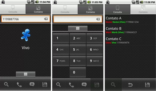 Screenshots do programa "Qual operadora?", para Android (Foto: Divulgação/Qual Operadora?)