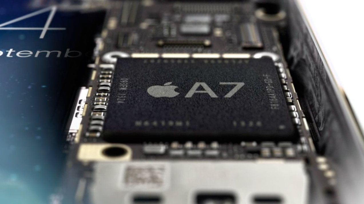 O novo processador de 64 bits A7 do iPhone 5S, o primeiro do mundo em um smartphone (Foto: Divulgação)